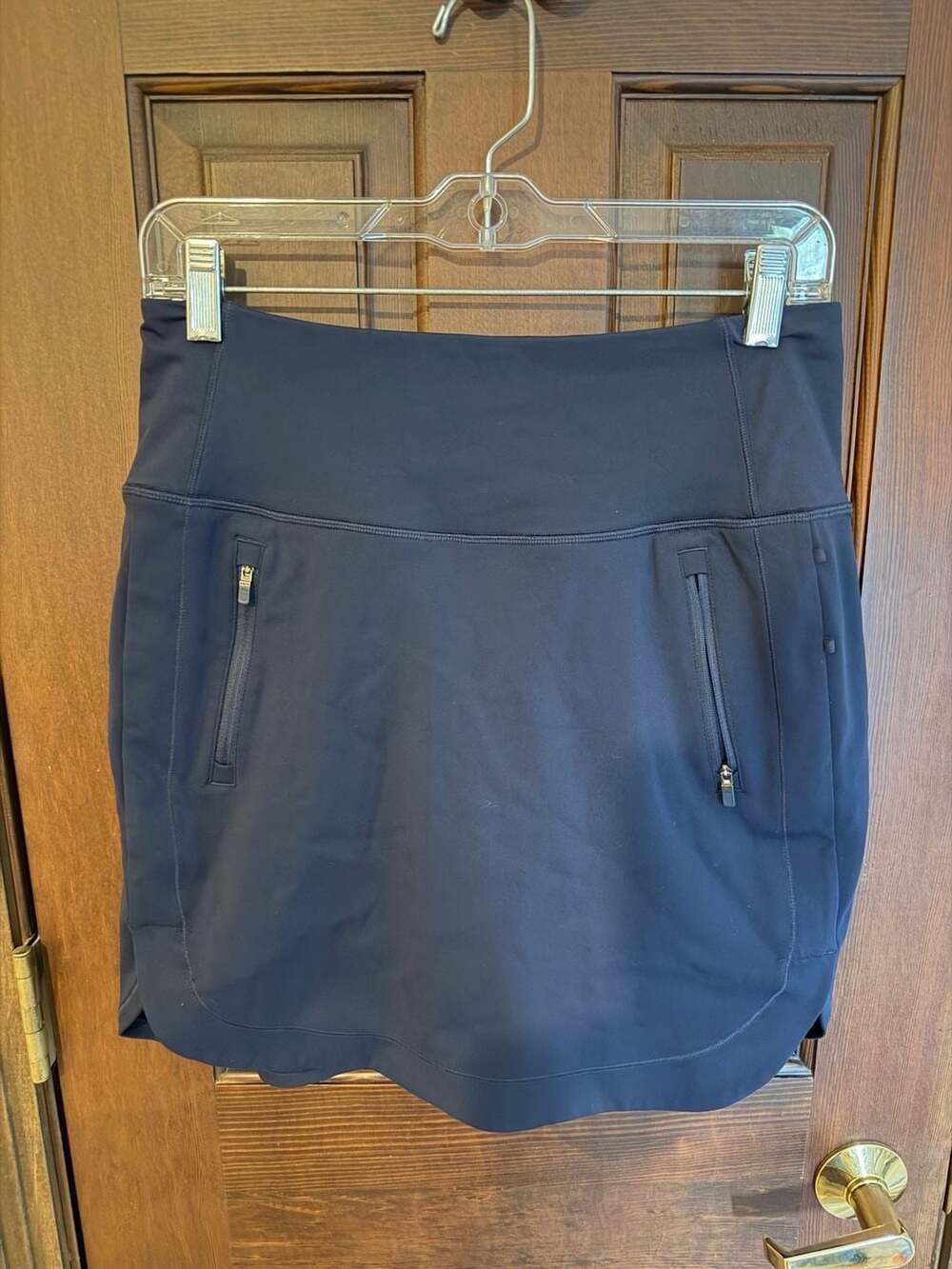 Athleta Fairway High Rise Golf 18" Skort Built in Shorts Navy Blue- Size S P